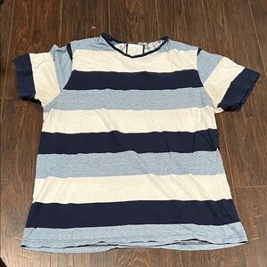 Denim & Flower Men's Striped Tee - Navy, Light Blue & White